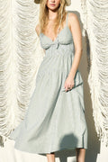 Striped Smocked Midi Dress