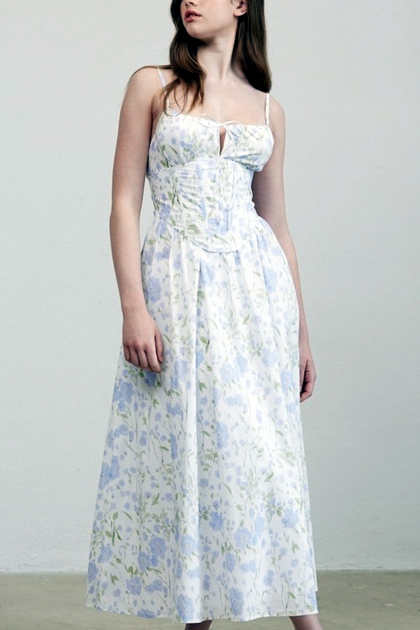 Floral Corset Midi Dress